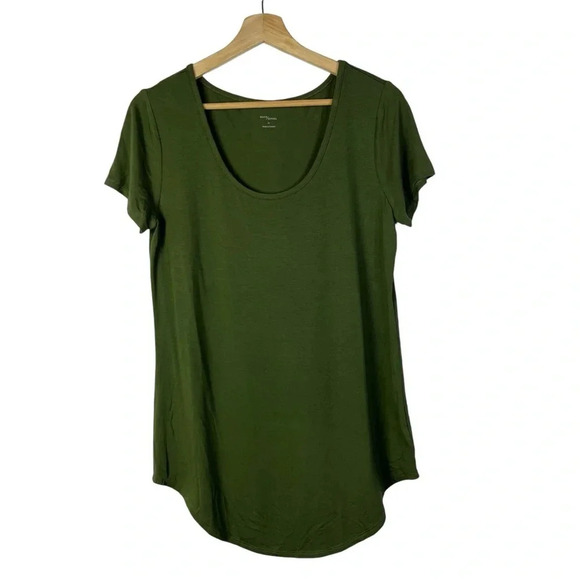 Daily Ritual Olive Green Scoop Neck Short Sleeve T-Shirt M - Picture 3 of 5